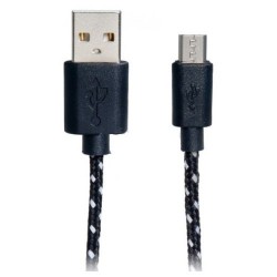 USB Micro 5p Cable for Android 1m braided knitted charging cable Black Gold